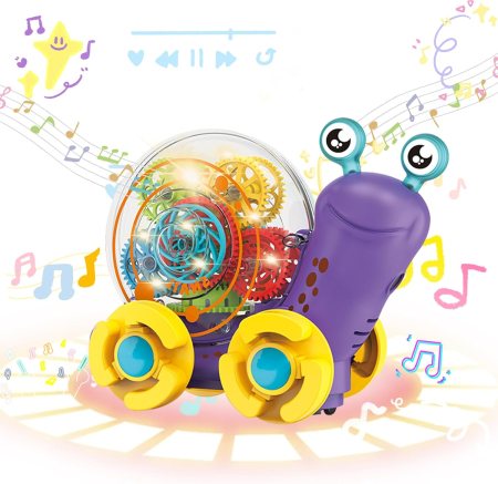 SETURI DE CONSTRUCTIE - Jucărie educativă electrică melc muzical luminos – Transparentă