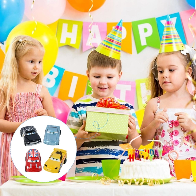 Set 4 masinute Nascar colorate cu functia pull-back and release [2]