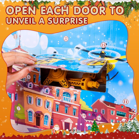 Set de joc de constructii cu masinute, muncitori si indicatoare, 24 piese [2]