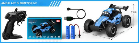 Masinuta de teren RC Monster Truck 4WD cu telecomanda, masinuta de acrobatii [5]