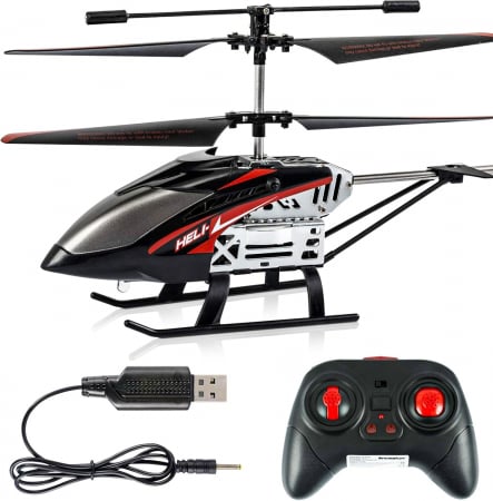 jucarii interactive - Elicopter de jucarie cu telecomanda cu funcție Gyro Hover, decolare/aterizare cu un singur buton, lumină LED