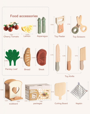 Accesorii de bucătărie pentru copii-Set de 16 piese, ustensile și multe altele, jucării de rol [7]