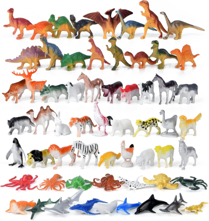 jucarii interactive - Figurine din lumea animalelor 60 bucati diferite marimi