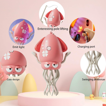 Jucarie muzicală reincarcabila USB pentru copii mici, caracatita dansatoare roz [2]