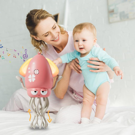 Jucarie muzicală reincarcabila USB pentru copii mici, caracatita dansatoare roz [5]