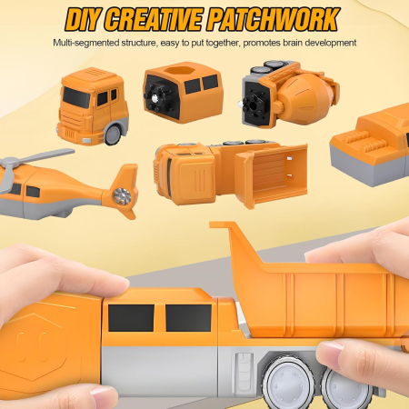 Jucarie Trnasformer robot- 8 masini de constructie-35 piese [5]