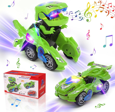 JUCARII - Jucarie Transformer robot- masina de curse cu telecomanda, sunete si LED-uri