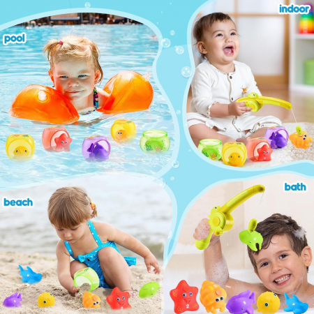 Jucarii magnetice de pescuit pentru baie set 13 piese [5]