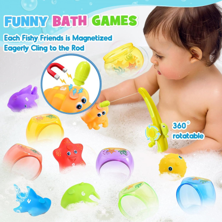 Jucarii magnetice de pescuit pentru baie set 13 piese [1]