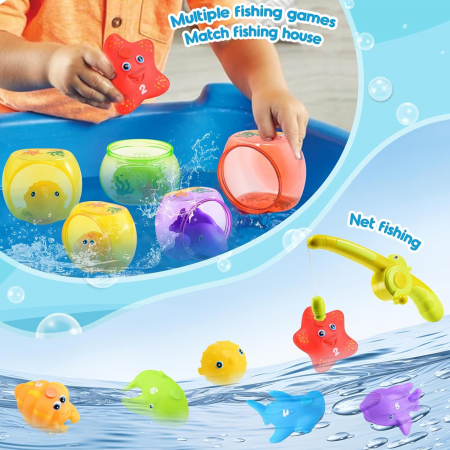 Jucarii magnetice de pescuit pentru baie set 13 piese [3]