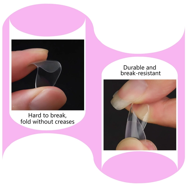 Unghii False Acoperire Completa, ABS, Transparent, Set 550 bucati diferite marimi [1]