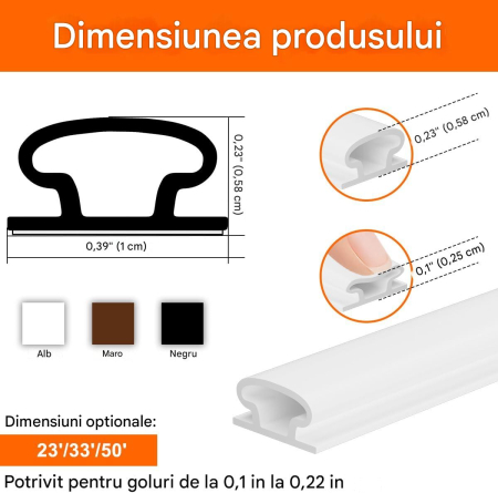 Garnitura etansare usi sau ferestre, cheder autoadeziv alb rola 15ML [2]