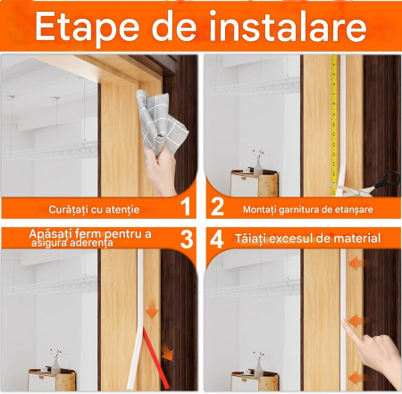 Garnitura etansare usi sau ferestre, cheder autoadeziv alb rola 15ML [7]