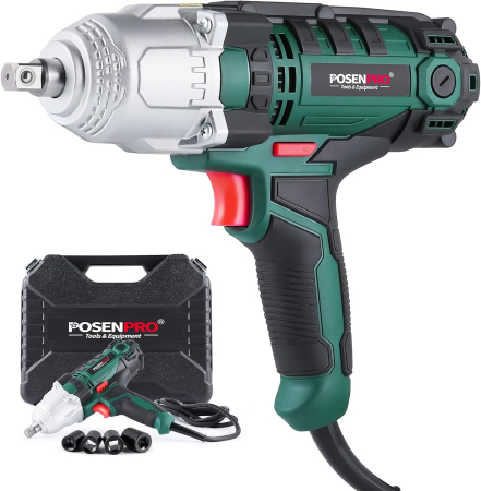 SCULE AUTO - Cheie Impact POSENPRO 550W, 500 Nm, 3800 rpm, 1/2", 4 Tubulare, Valiza