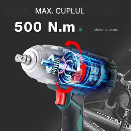 Cheie Impact POSENPRO 550W, 500 Nm, 3800 rpm, 1/2", 4 Tubulare, Valiza [3]