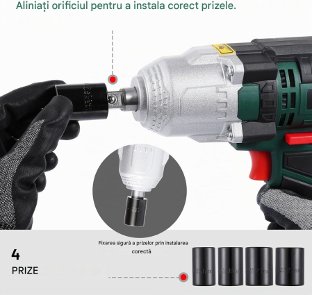 Cheie Impact POSENPRO 550W, 500 Nm, 3800 rpm, 1/2", 4 Tubulare, Valiza [2]