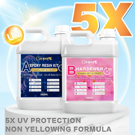 Kit cu rasina epoxidice cristalina pentru turnare in profunzime Artizanat, raport usor de amestecare 1:1 in volum [5]