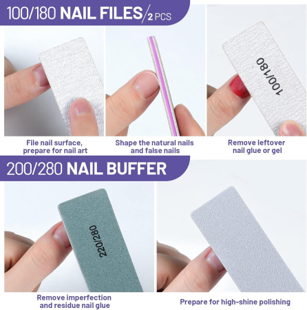 Unghii false 360 Piese Mate Formă de Migdale cu Lipici pentru Unghii – Multicolor [5]