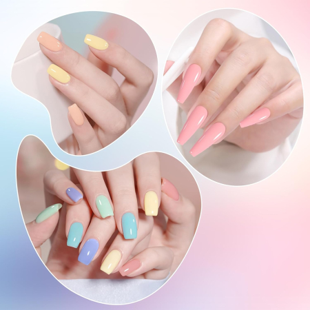 Kit de lac de unghii semi-permanent cu 12 culori, geluri UV DIY - Seria Ilustrație Candy [6]