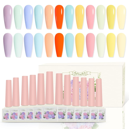 Produse nail art - Kit de lac de unghii semi-permanent cu 12 culori, geluri UV DIY - Seria Ilustrație Candy