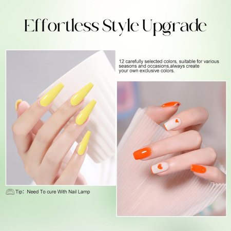 Kit de lac de unghii semi-permanent cu 12 culori, geluri UV DIY - Seria Ilustrație Candy [5]