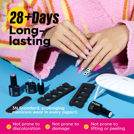 Kit de lac de unghii semi-permanent cu 12 culori și lampa UV 6 W, geluri UV [2]