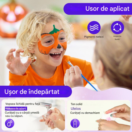 Kit de machiaj pentru copii cu 14 culori corporale fosforescente [6]