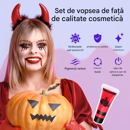 Kit de machiaj pentru copii cu 14 culori corporale fosforescente [1]