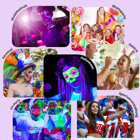 Kit de machiaj pentru copii cu 14 culori corporale fosforescente [8]