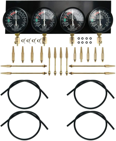 Sincronizator Carburatoare DHA, 4 Manometre Vacuum, Furtunuri și Adaptoare M5/M6 [3]