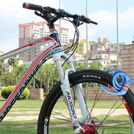 Lacat pentru bicicleta cu cifru 5 cifre si cablu albastru 120 cm [6]