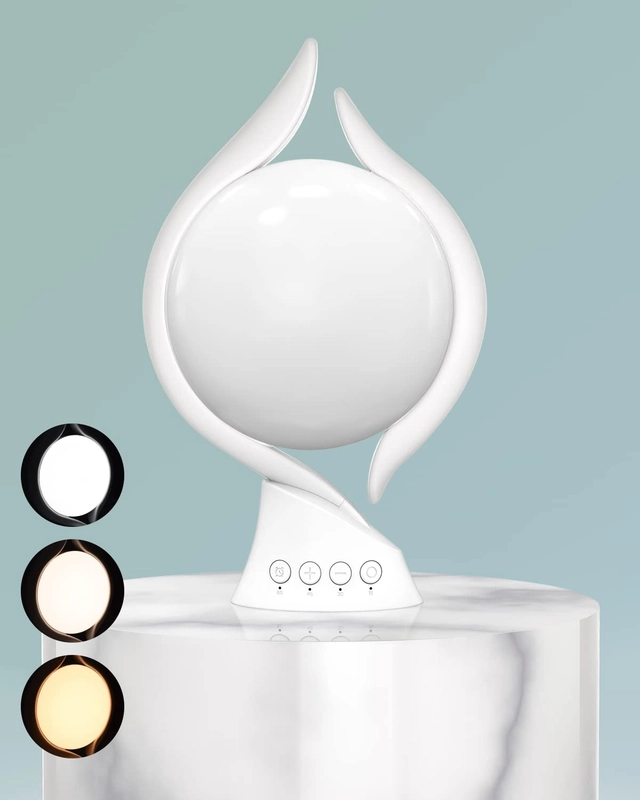 lampi de masa - Lampa de birou LED cu lumină naturală LED fără UV, 10000 lux, lumină cu 5 niveluri de luminozitate reglabile, temporizator