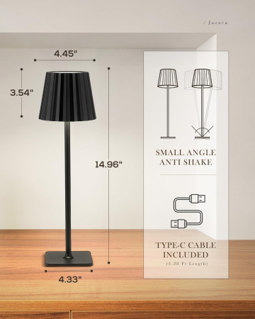 Lampa de masa LED reincarcabila 5200 mAh, comenzi tactile, 3 moduri lumina, IP44, 2 bucati [4]