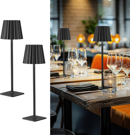 lampi de masa - Lampa de masa LED reincarcabila 5200 mAh, comenzi tactile, 3 moduri lumina, IP44, 2 bucati