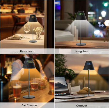 Lampa de masa LED reincarcabila, 4 culori, 9 RGB, metal, fără fir, 5200 mA [7]