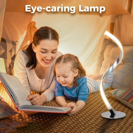 Lampă de masă spiralată LED, control tactil, reglare continuă a intensității luminii, set  2 buc [4]