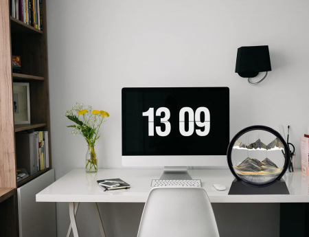 Decoratiune de masa rotativa 360° cu nisip roz 3D 12” [5]