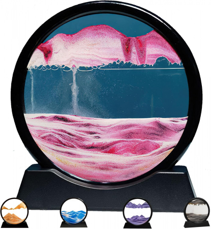Decoratiuni camera copilului - Decoratiune de masa rotativa 360° cu nisip roz 3D 12”