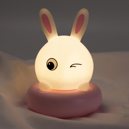 lampi de veghe - Lampa de veghe reincarcabila din silicon, Iepuras