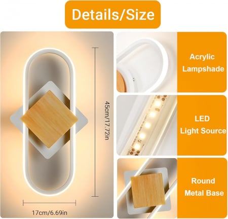 Lampa versatila de perete LED 14W, 3000K, 1920Lm, lungime 41 cm, alimentare 220 V [1]