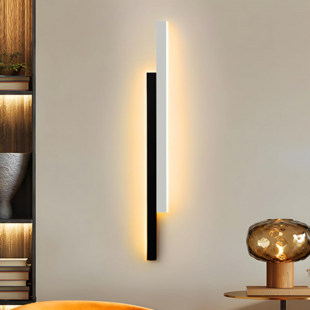 Lampa de perete cu LED-uri 20W, putere 2200LM, culoare 3000K, model 2 baghete alb/negru, 80cm [2]