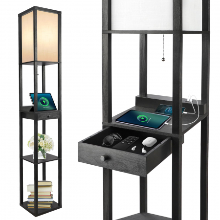 lampi de veghe - Lampa de podea cu rafturi si LED-uri 4 picioare