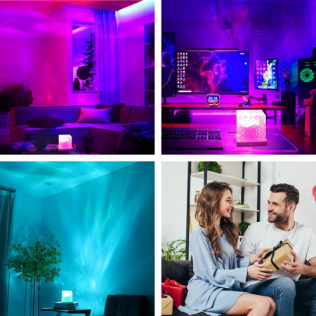 Lampa de veghe LED Waves cu 16 lumini RGB cu telecomandă [5]