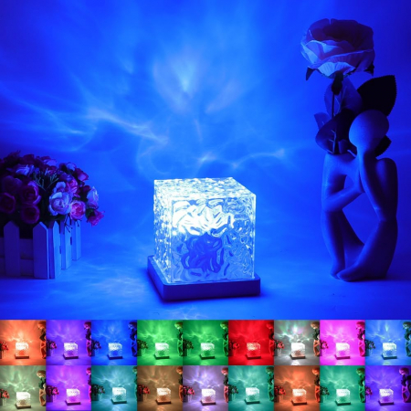 lampi de veghe - Lampa de veghe LED Waves cu 16 lumini RGB cu telecomandă