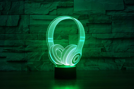 Lampa de veghe 3D "casti muzica", 8 culori diferite [2]