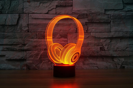 Lampa de veghe 3D "casti muzica", 8 culori diferite [1]