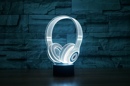 Lampa de veghe 3D "casti muzica", 8 culori diferite [5]