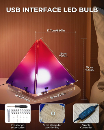 Lumină de noapte în formă de piramidă DIY cu temperaturi de culoare ajustabile [4]