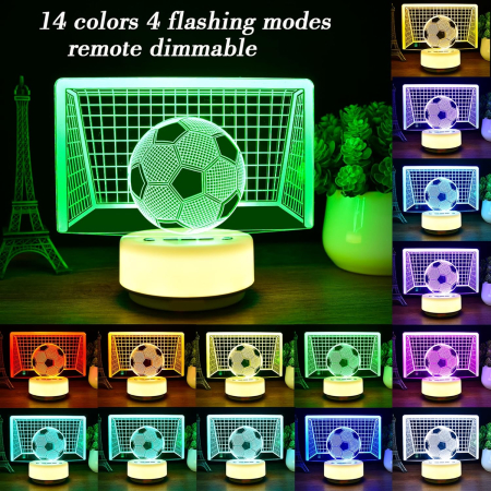 Lampa de veghe 3D Fotbal 14 culori, 5 nivele lumina, temporizator, telecomanda [4]
