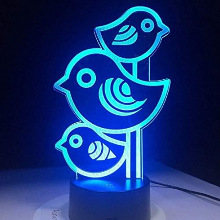 Lampa de veghe Pasarele 3D cu 7 culori, alimentare USB [Energy Class A +] [4]